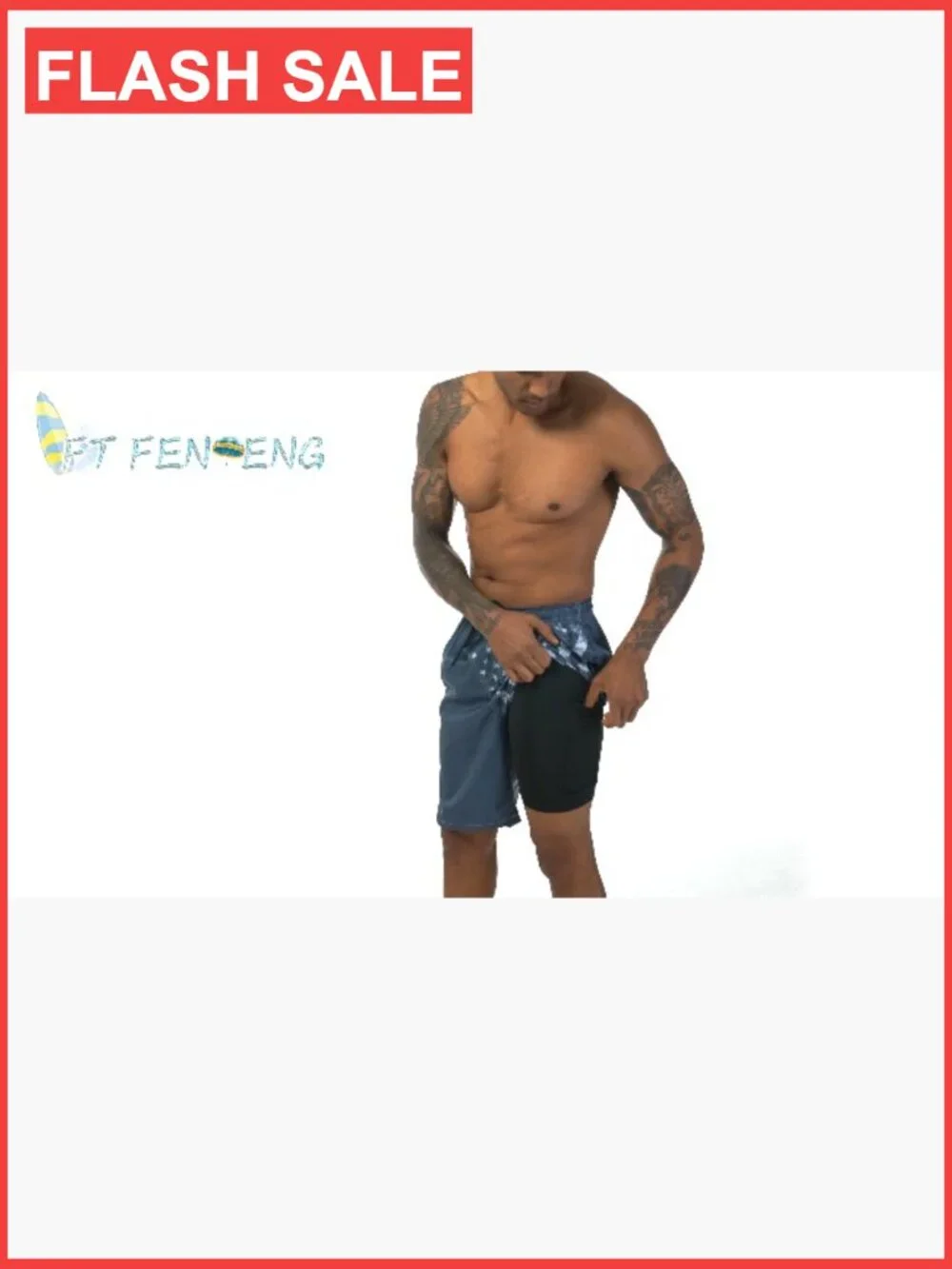Mens Swim Trunks with Compression Liner 9